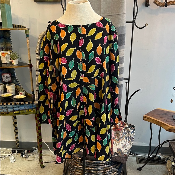 Gudrun Sjoden Dresses & Skirts - Gudrun Sjoden Multicolor Leaf Print Midi Dress